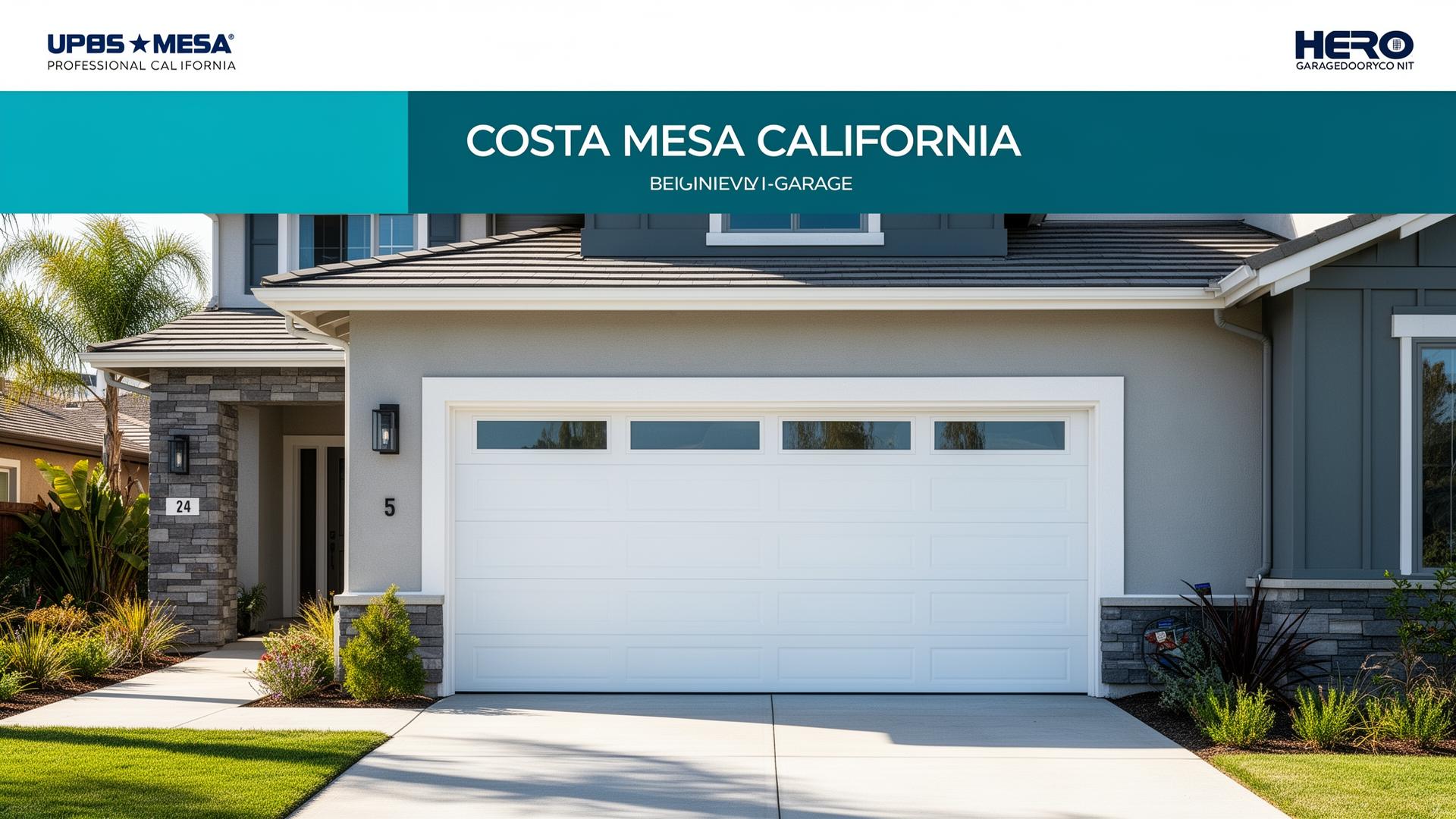 Modern garage door on Costa Mesa home